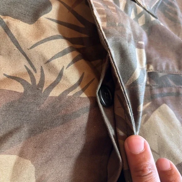 RGT Rough Territory Jacket Chore Coat Mens M Camo Palm Tree Print Button Front - Picture 3 of 10